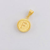 Dije Circulo Letra F 0.6g / 1.7cm Oro Amarillo 18K