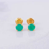 Topos Cuatro Garras Esmeraldas 40pts 0.95g / 4.4mm Oro Amarillo 18K