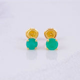 Topos Cuatro Garras Esmeraldas 40pts 0.95g / 4.1mm Oro Amarillo 18K