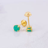 Topos Cuatro Garras Esmeraldas 40pts 0.95g / 4.1mm Oro Amarillo 18K