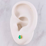 Topos Cuatro Garras Esmeraldas 40pts 0.95g / 4.1mm Oro Amarillo 18K