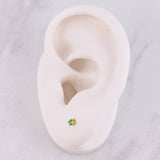 Topo Cuatro Garras Esmeralda 17pts 0.3g / 2.2mm Oro Amarillo 18K