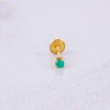 Topo Cuatro Garras Esmeralda 17pts 0.35g / 2.5mm Oro Amarillo 18K
