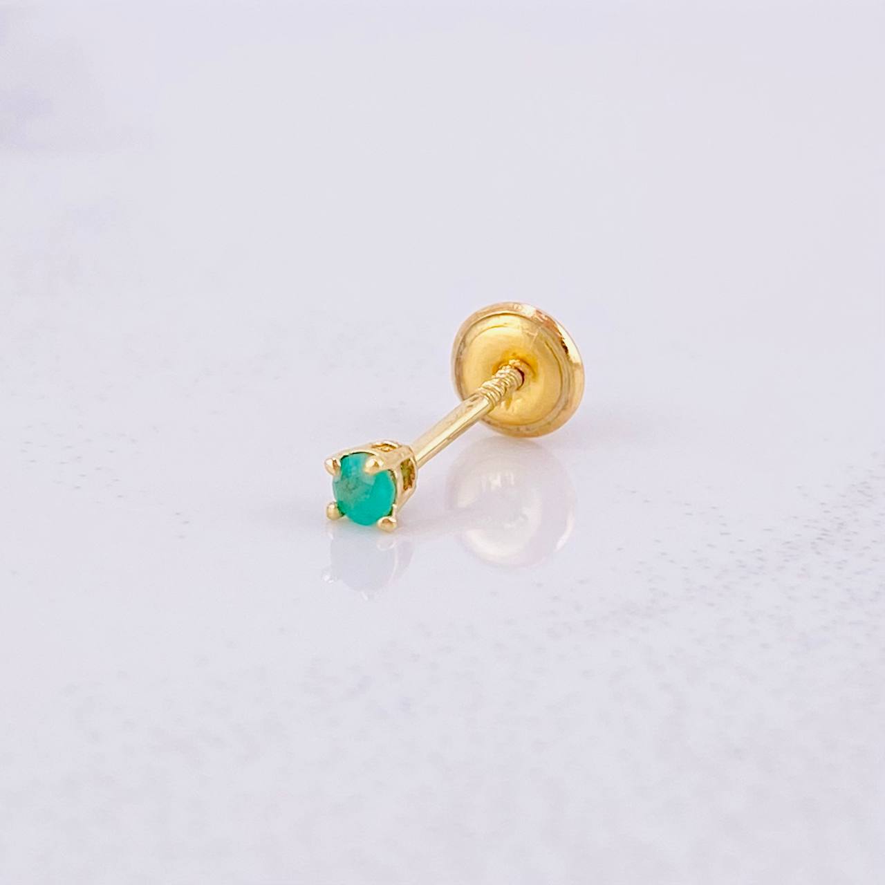 Topo Cuatro Garras Esmeralda 17pts 0.35g / 2.5mm Oro Amarillo 18K