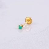 Topo Cuatro Garras Esmeralda 17pts 0.35g / 2.5mm Oro Amarillo 18K