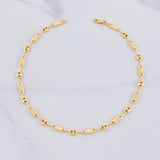 Tobillera Rustica Barril GC 3.35g / 25.6cm / 4.1mm Oro Amarillo 18K
