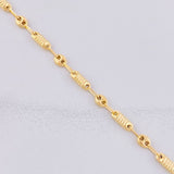 Tobillera Rustica Barril GC 3.4g / 25.9cm / 4.1mm Oro Amarillo 18K