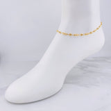 Tobillera Rustica Barril GC 3.4g / 25.9cm / 4.1mm Oro Amarillo 18K