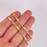 Tobillera Rustica Barril GC 3.4g / 25.6cm / 4.1mm Oro Amarillo 18K