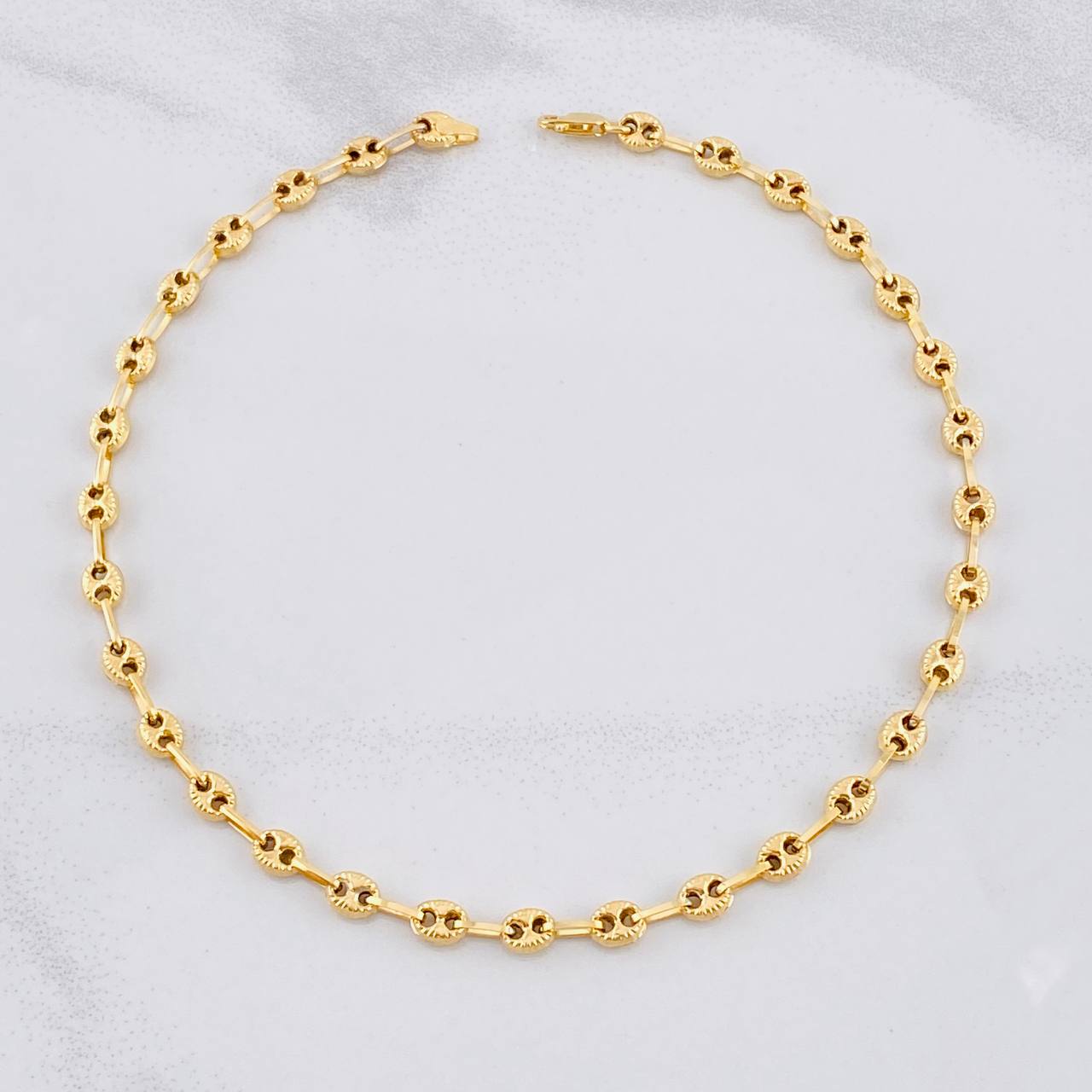 Tobillera GC Diamantado 5.2g / 27.5cm / 4.4mm Oro Amarillo 18K
