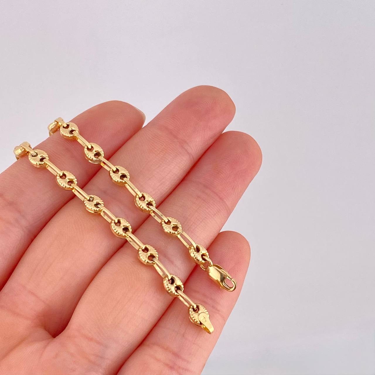 Tobillera GC Diamantado 5.2g / 27.5cm / 4.4mm Oro Amarillo 18K