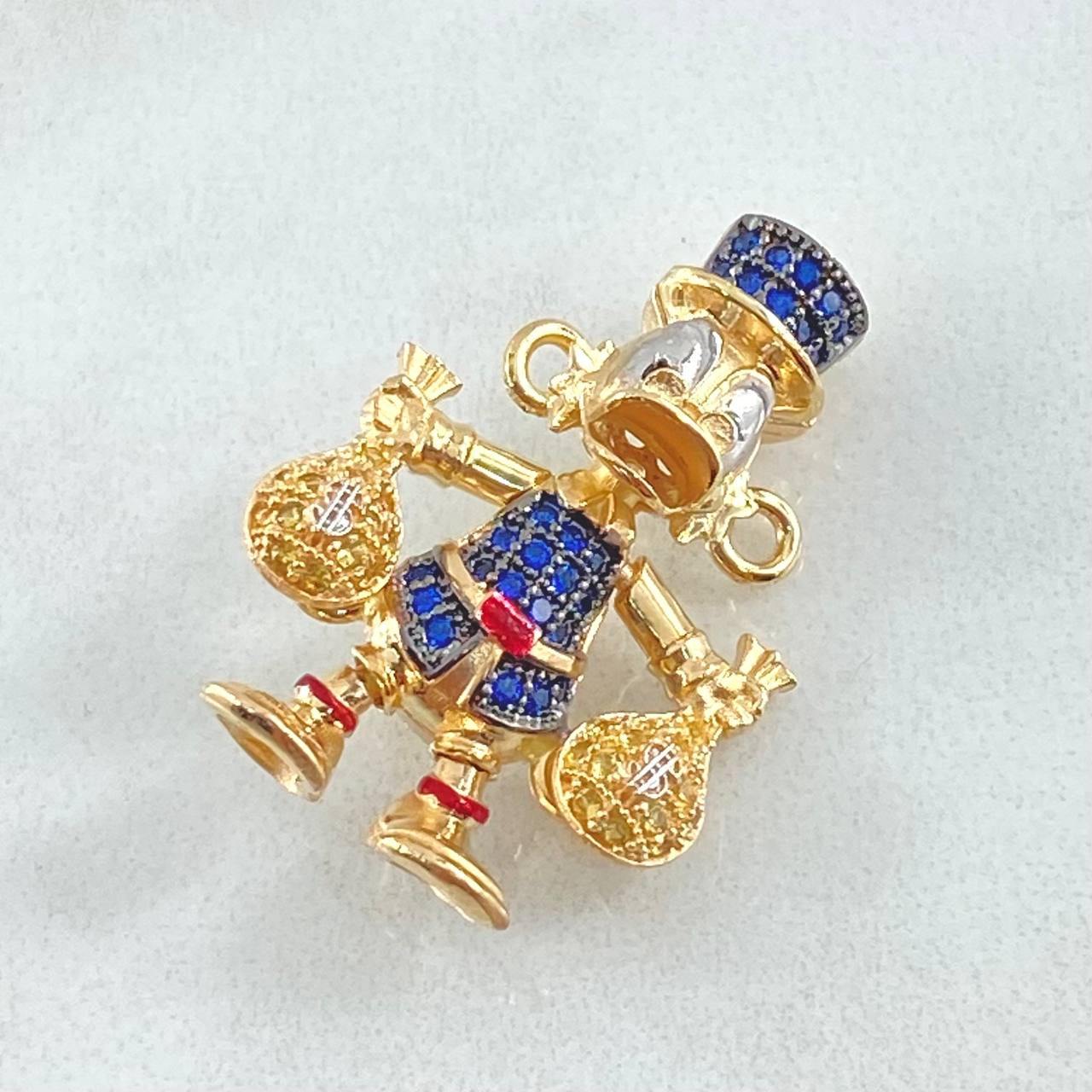 Herraje Pato Bolsas Dinero 5.6gr / 3.5cm / Dos Oros Amarillo Blanco 18K