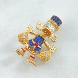 Herraje Pato Bolsas Dinero 5.6gr / 3.5cm / Dos Oros Amarillo Blanco 18K