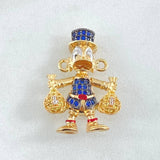 Herraje Pato Bolsas Dinero 5.6gr / 3.5cm / Dos Oros Amarillo Blanco 18K