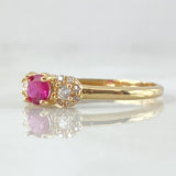Anillo Solitario Copos Laterales 1.7gr / T5 1/4 / Oro 18K ©