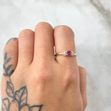 Anillo Solitario Copos Laterales 1.75gr / T6 1/4 / Oro 18K ©
