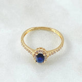 Anillo Solitario Halo Ovalo 2.3gr / T8 3/4 / Oro 18K ©