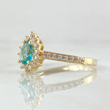 Anillo Solitario Halo Gota 2.45gr / T7 / Oro 18K ©