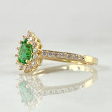 Anillo Solitario Halo Gota 2.3gr / T6 1/4 / Oro 18K