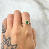 Anillo Solitario Halo Gota 2.3gr / T6 1/4 / Oro 18K