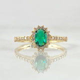 Anillo Solitario Halo Ovalo 2.3gr / T7 1/4 / Oro 18K ©