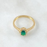 Anillo Solitario Halo Ovalo 2.3gr / T7 1/4 / Oro 18K ©