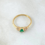 Anillo Solitario Copos Laterales 1.6gr / T5 3/4 / Oro 18K ©