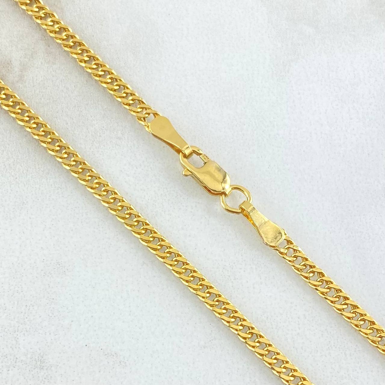 Cadena Cubana Reticulada 4.2gr / 50cm / +3 Oro 18K ©