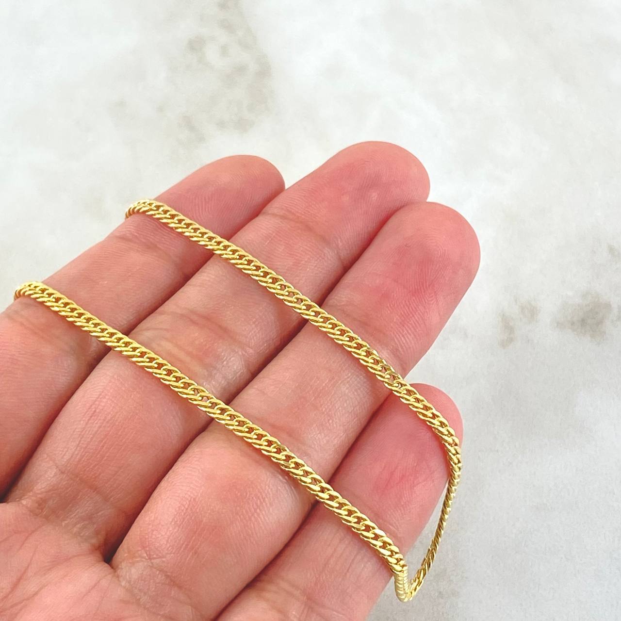 Cadena Cubana Reticulada 4.2gr / 50cm / +3 Oro 18K ©