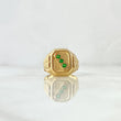 Anillo Sello Trinity 4.3gr / T9 1/4 / Circones Verdes Oro Amarillo 18K