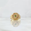 Anillo Sello Trinity 4.25gr / T11 / Circones Blancos Verde Oro Amarillo 18K