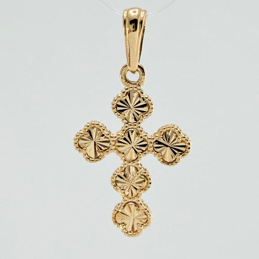 Dije Cruz Trebol 4.05gr / 4.1cm / Oro Amarillo Nac.Esp 18K $