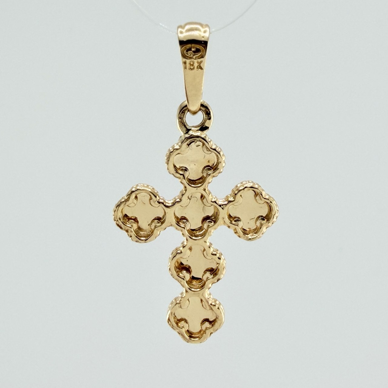 Dije Cruz Trebol 2.4gr / 3cm / Oro Amarillo Nac. Esp 18K &