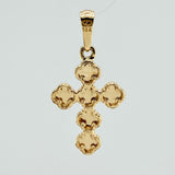 Dije Cruz Trebol 2.4gr / 3cm / Oro Amarillo Nac. Esp 18K &