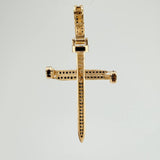 Dije Cruz Clavo 4.1gr / 4.7cm / Dos Oros Negro Amarillo 18K &