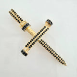 Dije Cruz Clavo 4.1gr / 4.7cm / Dos Oros Negro Amarillo 18K &