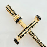 Dije Cruz Clavo 4.1gr / 4.7cm / Dos Oros Negro Amarillo 18K &