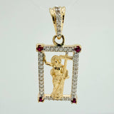 Dije Jesus Cruz 2.45gr / 2.5cm / Dos Oros Amarillo Blanco 18K &