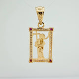 Dije Jesus Cruz 2.45gr / 2.5cm / Dos Oros Amarillo Blanco 18K &