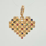 Dije Cuadricula Corazon 2.05gr / 2.2cm / Oro Amarillo 18K