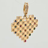 Dije Cuadricula Corazon 2.05gr / 2.2cm / Oro Amarillo 18K
