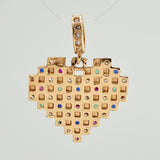 Dije Cuadricula Corazon 2.05gr / 2.2cm / Oro Amarillo 18K