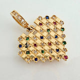 Dije Cuadricula Corazon 2.05gr / 2.2cm / Oro Amarillo 18K