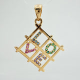 Dije Cuadro Love 1.8gr / 2.8cm / Oro Amarillo 18K