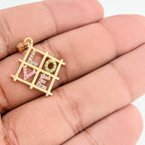 Dije Cuadro Love 1.8gr / 2.8cm / Oro Amarillo 18K