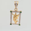 Dije Jesus Resucitado 2.25gr / 2.6cm / Dos Oros Amarillo Blanco 18K