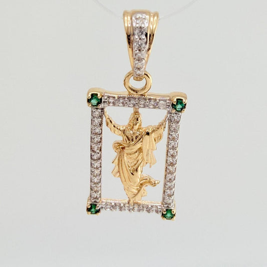 Dije Jesus Resucitado 2.25gr / 2.6cm / Dos Oros Amarillo Blanco 18K