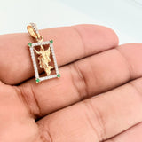 Dije Jesus Resucitado 2.25gr / 2.6cm / Dos Oros Amarillo Blanco 18K
