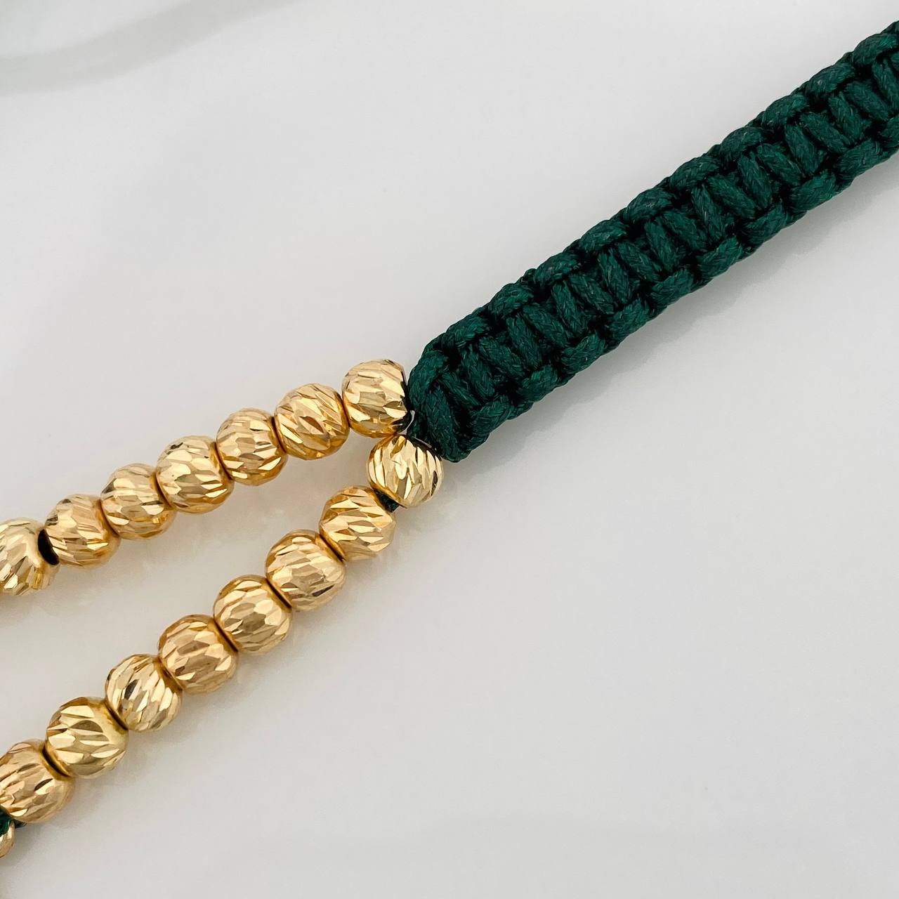 Pulsera Tejida Verde San Judas Tadeo 4.45gr / Tres Oros 18K %