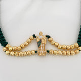 Pulsera Tejida Verde San Judas Tadeo 4.45gr / Tres Oros 18K %